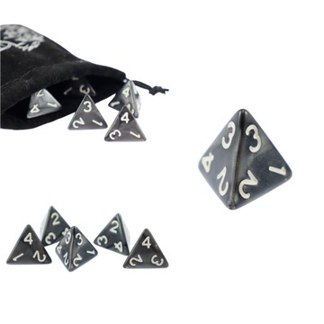 ЧЕРНАЯ MOG RPG DICE ЧЕТЫРЕХСТОРОННЯЯ КОСТИКА D4