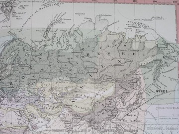 Оригинальная КАРТА МИРА 1881 года Европа Азия Африка Америка ПОГОДА КЛИМАТ отличная