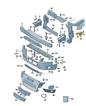 фото thumb №13, Кріплення ковзун бампера audi a4 b8 8k0807283 aso