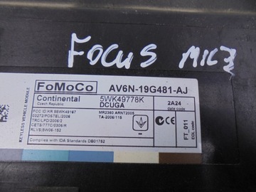 MODUŁ KOMFORTU AV6N-19G481-AJ FORD FOCUS MK3