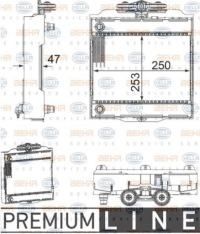 Купити Радіатор води bmw 5 f10 2010 - 2016 hella, фото thumb