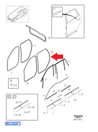 фото thumb №1, Прокладка дверь задняя volvo xc90 2016- оригинальный номер 32229248