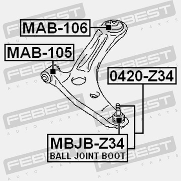 фото thumb №14, Втулка задня важеля нижнього перед febest mab-106