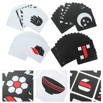 2 Sets High Contrast Baby Flashcards Black White