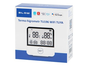 TERMOMETR STACJA POGODOWA POGODY BEZPRZEWODOWA HIGROMETR ZEGAR WIFI TUYA