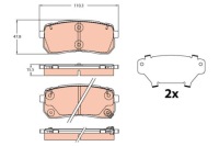 фото thumb №2, Gdb2112 тормозные колодки тормозные /задняя/ kia sedona 06- trw