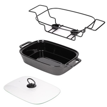 NACZYNIE z PODGRZEWACZEM żaroodporne CERAMICZNE pokrywka KAMILLE 2,5 L