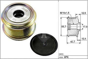 фото thumb №2, Колесо ременное генератора vw 1,8 2,0tfsi 08- a4 a5 a