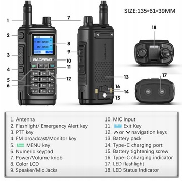Baofeng UV-17 PRO 10W krótkofalówka typu C