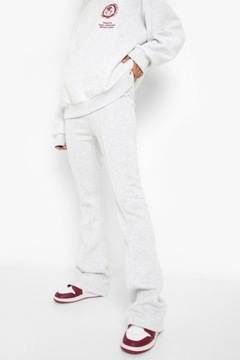 BOOHOO SPODNIE DRESOWE ROZSZERZANA NOGAWKA GREY XS