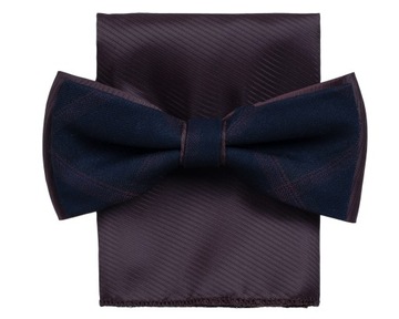 Kamizelka męska granatowa w kratę dwurzędowa elegancka Slim Fit - 52
