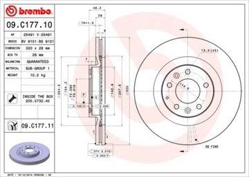 фото thumb №2, Диск гальмівна brembo 09 c177 11 eh143325xa mazda cx-9 07- перед
