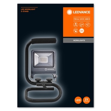 Портативный прожектор LEDVANCE S-STAND IP65 мощностью 20 Вт