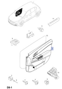 фото thumb №3, 13254929 обшивка дверь перед p. opel astra-h