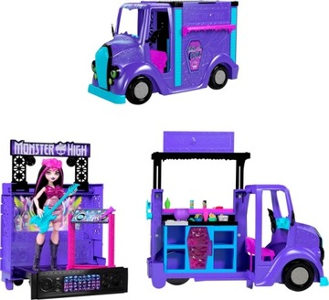 FOOD TRUCK MONSTER HIGH MUZYCZNY POJAZD + LALKA DRACULARA