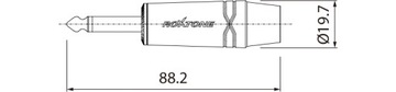 Штекер моноджек Roxtone 6,3 мм, кабель RJ2PX-BG