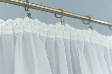 ZASŁONA FIRANA GOTOWA BIAŁA na TAŚMIE WOAL LAMÓWKA ŻABKI 350x245 do SALONU