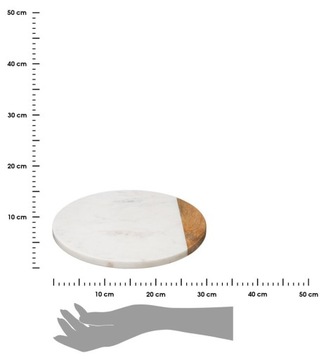 Marmurowa deska taca obrotowa białą marmurowa 30 cm Marble patera WADA