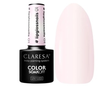 CLARESA LIPGLOSSNAILS LAKIER HYBRYDOWY Z EFEKTEM BŁYSZCZYKA PERŁOWA POŚWIA