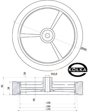 POLISH Wheel WHEELS колеса для газонокосилки диаметром 200мм
