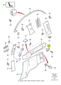 фото thumb №7, Фіксатор, обшивка бік задня ford mondeo оригінальний номер 1067517