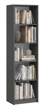 КНИЖНЫЙ ШКАФ ДЛЯ ОТКРЫТОГО ОФИСА EWA 60 СМ ГРАФИТ, СОЕДИНИТЕЛЬ, ПОЛКА