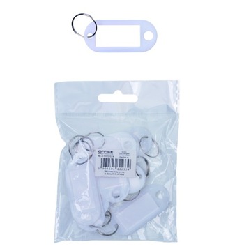 Брелки для ключей OFFICE PRODUCTS, 50х20мм, 10 шт., белые