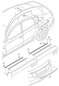 фото thumb №11, Молдинг дах захисна 4f9853709 audi a6 s6 c6
