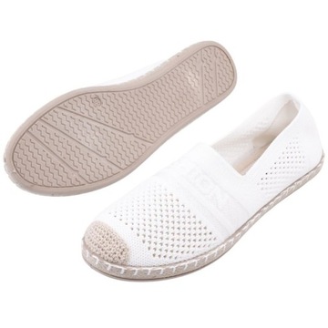 Espadryle damskie ażurowe wsuwane wkł. ekoskóra