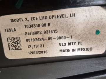 фото thumb №15, Фара перед сторона левая tesla модель x полный led левый европа 103431800b