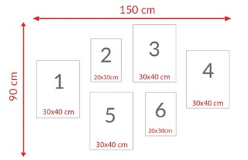 НАБОР Галерея 6 шт. Плакаты БЕЗ РАМКИ КПМА 242