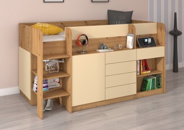 Двухъярусная кровать в мезонине со столом SLIM CR