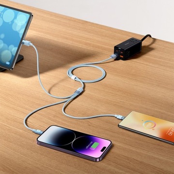 УНИВЕРСАЛЬНЫЙ КАБЕЛЬ BASEUS STRONG 3 в 1 USB-C MICRO USB LIGHTNING 3,5 А 120 СМ