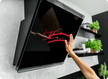 Amica OMP 6555BG кухонная вытяжка Черное стекло LED