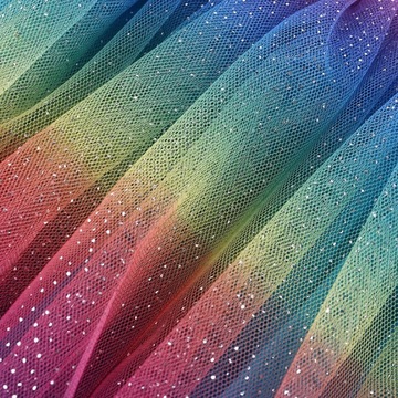 ЦВЕТНАЯ ЮБКА ИЗ ТЮЛЯ, ЦВЕТ 4R4