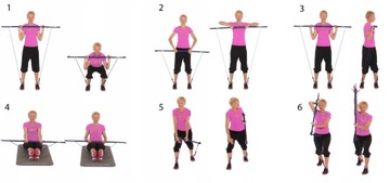 GUMY OPOROWE DRĄŻEK DO ĆWICZEŃ TAŚMY PILATES 18w1