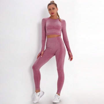 СПОРТИВНЫЙ КОМПЛЕКТ бесшовные леггинсы топ для спортзала S