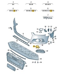 фото thumb №1, Заглушка распылителя лампы левая audi a5 b9