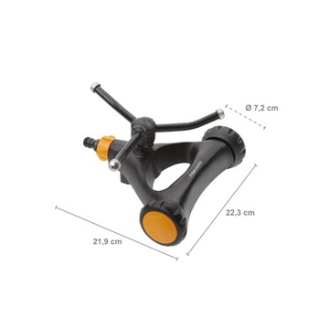 FISKARS Zraszacz dookolny metalowy na kółkach S zakres podlewania do 13 m