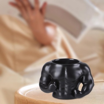 Керамическая кружка, кофейная кружка, декоративная фарфоровая кофейная чашка в форме мышц, черная