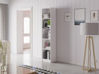 ОТКРЫТЫЙ ОФИСНЫЙ СТЕЛЛАЖ ДЛЯ КНИГ И ПАПОК 40x182x30 СМ, 5 ПОЛОК, БЕЛЫЙ