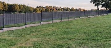 TAŚMA OGRODZENIOWA 450g/m2 OSŁONA PANELI OGRODZENIA 35m ANTRACYT + KLIPSY