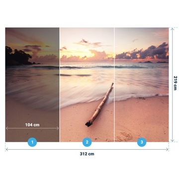 3D фотообои пляж море закатов 312x219 F00531