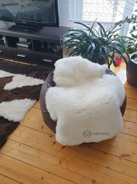 Покрывало из натуральной белой овчины - XXL