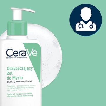 CeraVe Набор сыворотки с гиалуроновой кислотой 30 мл, очищающий гель 236 мл