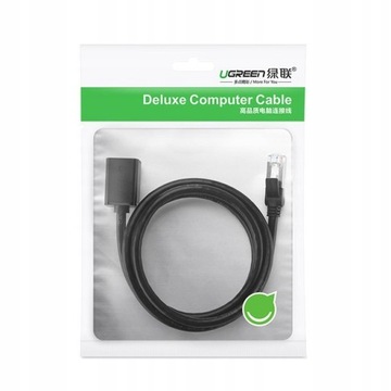 Сетевой кабель UGREEN NW112, удлинитель Ethernet RJ45, кат. 6, ФТП, металлический.