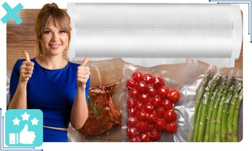 РУКАВ ИЗ ФОЛЬГИ С НАКАТКОЙ ДЛЯ УПАКОВОЧНОЙ МАШИНЫ И ВАКУУМНОЙ УПАКОВКИ 20x600CM