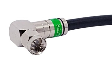 Kabel koncentryczny przewód antenowy 10M czarny Wtyk F-Wtyk F KĄTOWY 1,1Cu