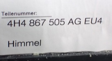 фото thumb №12, Потолок потолок чёрная audi a8 d4 4h4867505ag eu4