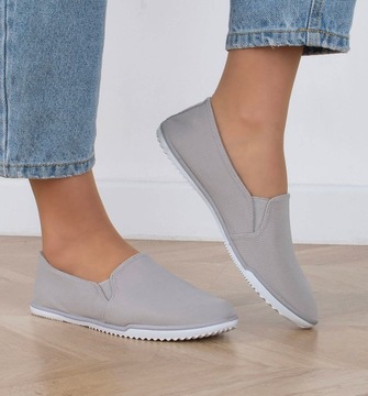 4788 SZARE TENISÓWKI WSUWANE ELASTAN SLIP ON 36